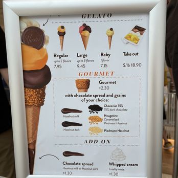 Venchi - Gelato menu - Gelato Near Me - Santa Clara, California