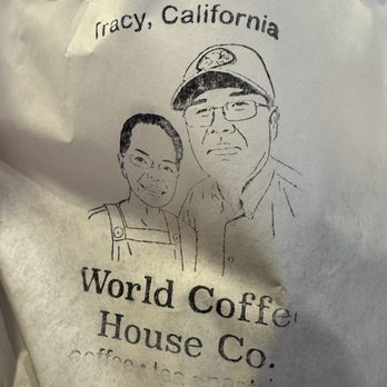 World Coffee House - The face of the owners on their pastry bags - so adorable! - Coffee & Tea Near Me - Tracy, California World Coffee House - The face of the owners on their pastry bags - so adorable! - Coffee & Tea Near Me - Tracy, California