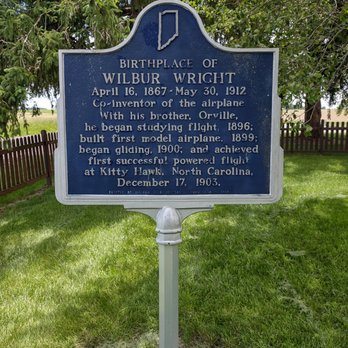 Wilbur Wright Birthplace - Historical marker for Wilbur Wright's birthplace. - Landmarks & Historical Buildings Near Me - Hagerstown, Indiana