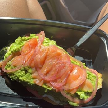 Proper Bagel - Smashed Avocado with Salmon and radish. I also added the Rosemary Garlic Cream Cheese with it. It was DELICIOUS. - Bagels Near Me - Nashville, Tennessee Proper Bagel - Smashed Avocado with Salmon and radish. I also added the Rosemary Garlic Cream Cheese with it. It was DELICIOUS. - Bagels Near Me - Nashville, Tennessee