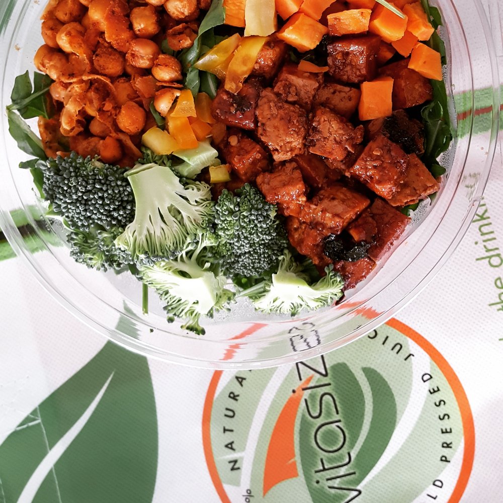 Revitasize - I'm addicted to the peanut dressing that came with this tofu salad - Juice Bars & Smoothies Near Me - Vaughan, Ontario Revitasize - I'm addicted to the peanut dressing that came with this tofu salad - Juice Bars & Smoothies Near Me - Vaughan, Ontario