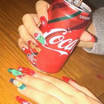 Nail lab - Grinch who stole Christmas nails - Nail Salons Near Me - Jonesboro, Georgia