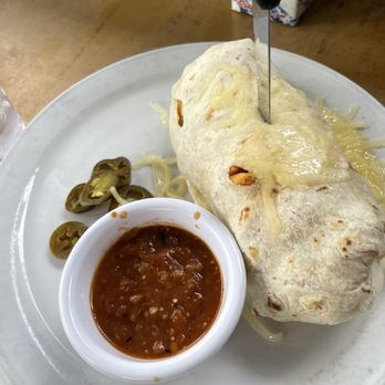 Kihei Caffe - Breakfast burrito with side salsa and jalapeños - Hawaiian Near Me - Kihei, Hawaii