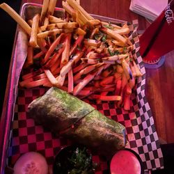 Buddha wrap with truffle balsamic fries
