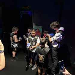 Go N Bananas - Getting set up for laser tag.
