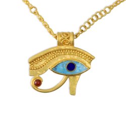 Studio 22k - Ancient Egyptian symbol of "Ra" . 22k gold granulation filigree with Lapis, turquoise and carnelian
