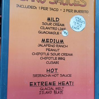 Taco Sano - Sauce menu - Mexican Near Me - Missoula, Montana Taco Sano - Sauce menu - Mexican Near Me - Missoula, Montana
