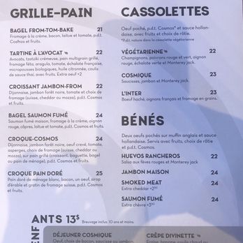 Cosmos Café - Menu part 3 - Breakfast & Brunch Near Me - Quebec City, Quebec Cosmos Café - Menu part 3 - Breakfast & Brunch Near Me - Quebec City, Quebec