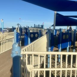 View of part of the play structure looking towards the ocean