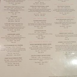 Beer menu Beer menu
