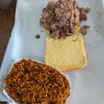 Sugar Shack BBQ - Dirty rice and chopped brisket sandwiches - Barbeque Near Me - Titusville, Florida Sugar Shack BBQ - Dirty rice and chopped brisket sandwiches - Barbeque Near Me - Titusville, Florida