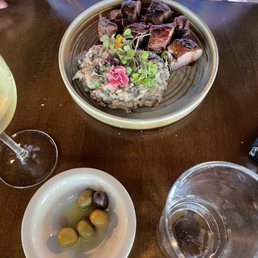 Spanish pork tenderloin with mushroom risotto