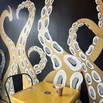 Trident Coffee - Indoor seating with awesome metallic mural - Coffee & Tea Near Me - Coronado, California Trident Coffee - Indoor seating with awesome metallic mural - Coffee & Tea Near Me - Coronado, California