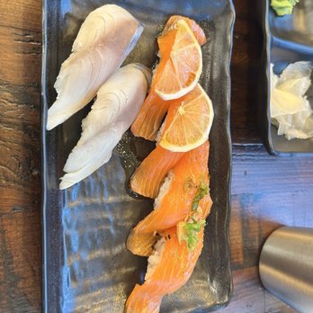 Sumo AYCE Sushi - Mackerel, garlic salmon, and lemon salmon. - Japanese Near Me - Honolulu, Hawaii Sumo AYCE Sushi - Mackerel, garlic salmon, and lemon salmon. - Japanese Near Me - Honolulu, Hawaii