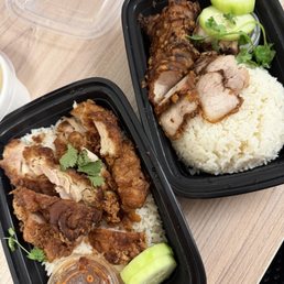 Fried chicken and pork belly Fried chicken and pork belly