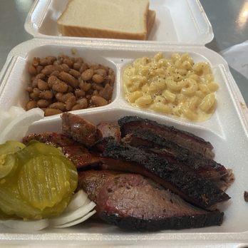 Vitek's Market - 2 meat plate! Lean brisket, jalapeno sausage, pinto beans , & 3 cheese Mac! - Barbeque Near Me - Waco, Texas Vitek's Market - 2 meat plate! Lean brisket, jalapeno sausage, pinto beans , & 3 cheese Mac! - Barbeque Near Me - Waco, Texas