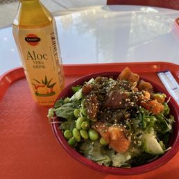Medium poke bowl- 2 scoops protein with 1/2 lettuce 1/2 brown rice Medium poke bowl- 2 scoops protein with 1/2 lettuce 1/2 brown rice