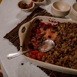 CaterMarin Catering - Peach and blueberry buckle