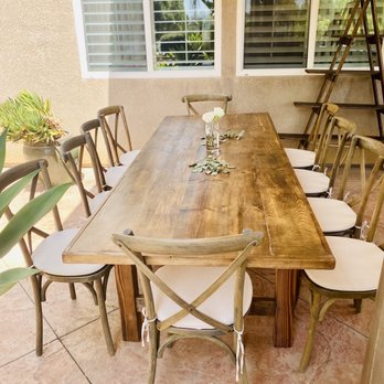Frillz Event Rentals - Table & Chairs with cushions - Party Equipment Rentals Near Me Frillz Event Rentals - Table & Chairs with cushions - Party Equipment Rentals Near Me