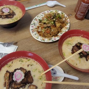 NT Noodles - Milk pork ramen, mild pork ramen with extra pork, shrimp yakisoba - Noodles Near Me - Huntington Park, California