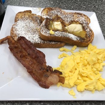 Britt's Cafe - Lakeland - "Sunny Sweet Cakes" $6.49: mine, with French toast, scrambled eggs & bacon - Cafes Near Me - Lakeland, Florida Britt's Cafe - Lakeland - "Sunny Sweet Cakes" $6.49: mine, with French toast, scrambled eggs & bacon - Cafes Near Me - Lakeland, Florida