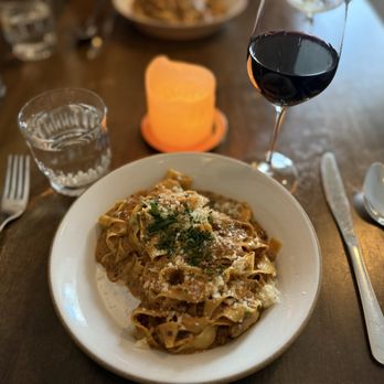 Stokes Adobe - Home made pasta with bouillabaisse sauce...the best! - New American Near Me - Monterey, California