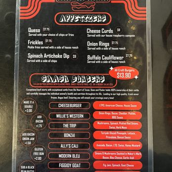 The Burger Bar - Burger menu - Burgers Near Me - Lago Vista, Texas The Burger Bar - Burger menu - Burgers Near Me - Lago Vista, Texas