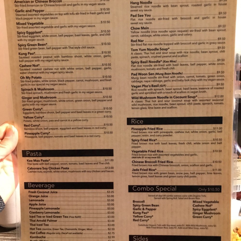 My Vegan - Back of Menu - Thai Near Me - Pasadena, California My Vegan - Back of Menu - Thai Near Me - Pasadena, California