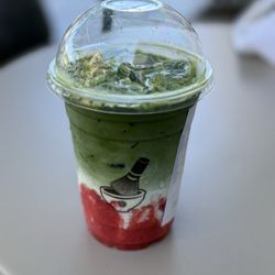 Strawberry matcha latte