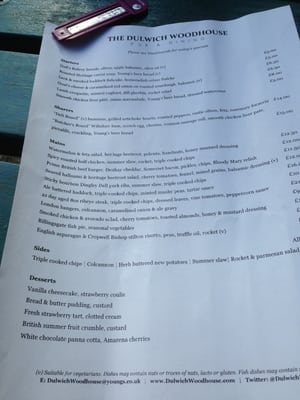 Menu photo 6 The Wood House London, XGL