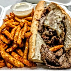 Pub of Penn Valley - Pub's Hot Roast Beef- in Au Jus with Cheddar Cheese and Horseradish Sauce on a Long Roll $17