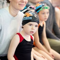 Swim with Rick - This is Maxie and Mom. Maxi is the baby you see me teaching in the photos. She's 3. Her first swim meet.