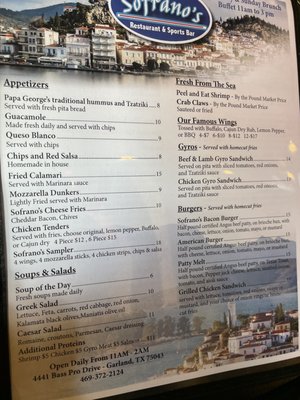 Menu photo 2 Sofrano’s Garland, TX