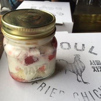 Seoul Fried Chicken - Strawberry shortcake in a mason jar! (Limited time) - Korean Near Me - Edmonton, Alberta