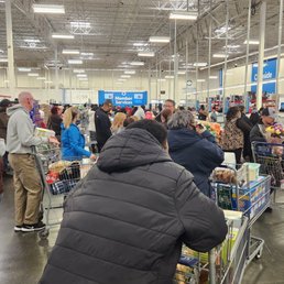 Lines waiting to check out Lines waiting to check out