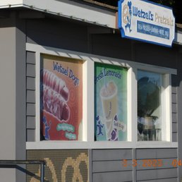The many great specials that you can see the many pretzels being made and the flavors to go with them.