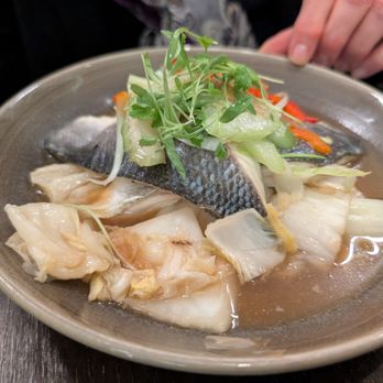 Sorn Thai Restaurant & Bar - Steamed Branzino. Terrific mild dish. - Thai Near Me - McLean, Virginia