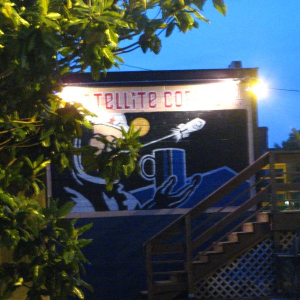 Cosmonaut Coffee - Satellite at night - Coffee & Tea Near Me - Tacoma, Washington