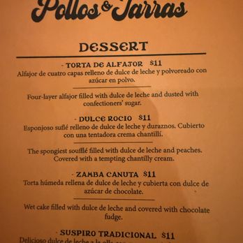 Pollos & Jarras - dessert menu from March 2026 - Peruvian Near Me - Miami, Florida Pollos & Jarras - dessert menu from March 2026 - Peruvian Near Me - Miami, Florida