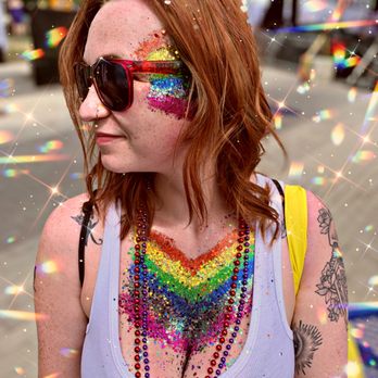 Haus Sparkle - RAINBOW GLITTER LOOK BY HAUS SPARKLE AT FERNDALE PRIDE IN MICHIGAN SUMMER 2023 - Face Painting Near Me Haus Sparkle - RAINBOW GLITTER LOOK BY HAUS SPARKLE AT FERNDALE PRIDE IN MICHIGAN SUMMER 2023 - Face Painting Near Me