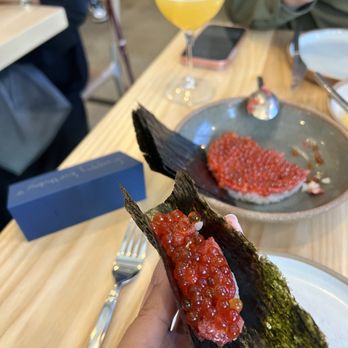 Ernest - Sushi rice with ikura and raw beef - New American Near Me - San Francisco, California Ernest - Sushi rice with ikura and raw beef - New American Near Me - San Francisco, California