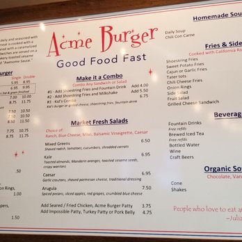 Acme Burger - The menu - Burgers Near Me - Cotati, California Acme Burger - The menu - Burgers Near Me - Cotati, California