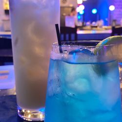 Pocket Square Cocktail Lounge - Mango colada and Blue meanie