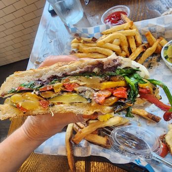 Press 195 - Now This is a Veggie sandwich! The colors! The flavors! Aah! - New American Near Me - Rockville Centre, New York Press 195 - Now This is a Veggie sandwich! The colors! The flavors! Aah! - New American Near Me - Rockville Centre, New York