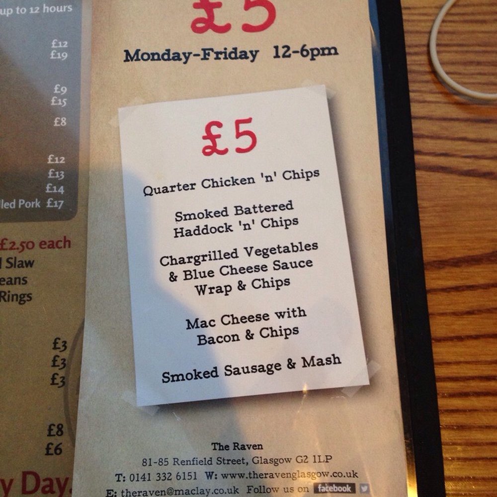 Lunch menu.