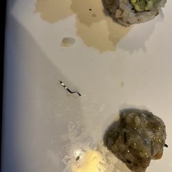 Fuji Sushi Hibachi - A piece of metal that I spat out from my food. This is from all sushi rice as they use.