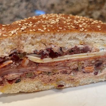 Sandy's - Muffuletta (Italian Mortadella, Prosciutto, Soppressata, Provolone, Spicy Olive Spread, Duke's Mayo, 1/8 Sandwich/$14)- 3.5/5 stars - Sandwiches Near Me - San Francisco, California Sandy's - Muffuletta (Italian Mortadella, Prosciutto, Soppressata, Provolone, Spicy Olive Spread, Duke's Mayo, 1/8 Sandwich/$14)- 3.5/5 stars - Sandwiches Near Me - San Francisco, California