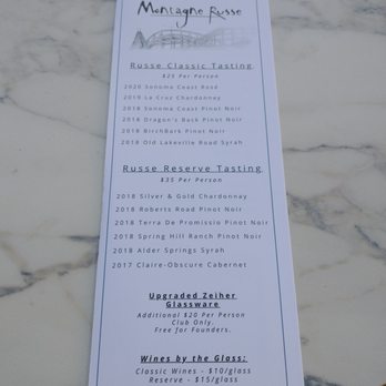 Bacchus Landing - Montagne Russe tasting menu - Wine Tasting Room Near Me - Healdsburg, California