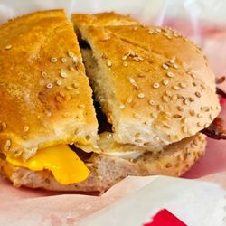 Joe's Deli & Grocery - Bacon, egg and cheese on a sesame roll.