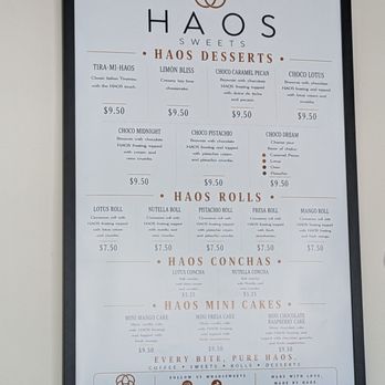 Haos Sweets - Menu - Bakeries Near Me - Houston, Texas Haos Sweets - Menu - Bakeries Near Me - Houston, Texas